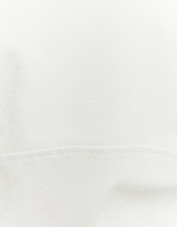 Faux Leather Biker Jacket | White Croco